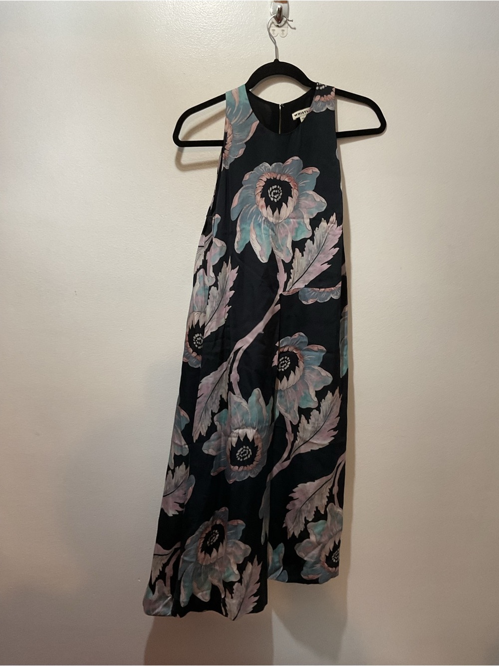 Whistles Black Maxi Dress with Pastel Floral Print